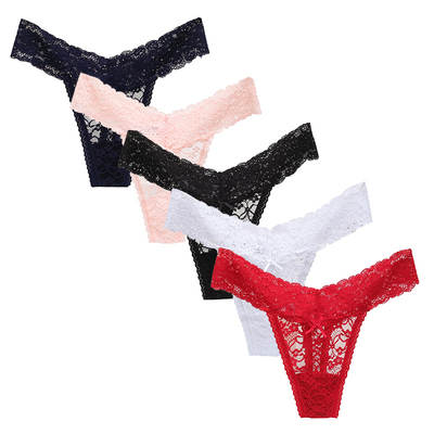 5-6 1 Pack Combination Lace Women's Panties Large Size Sexy Women's Thongs Sexy Transparent T Pants Amazon