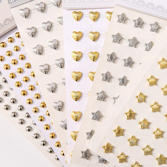 Hand account flash diamond sticker gold silver acrylic decorative mobile phone case makeup Collage crystal diy decorative small stickers