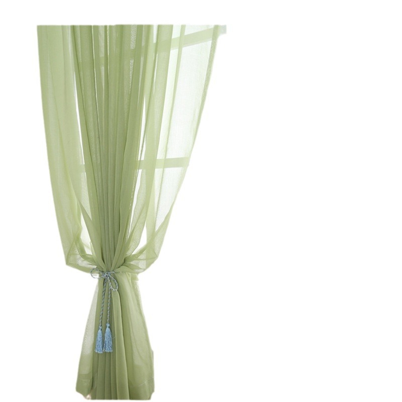 Source manufacturers cross-border Amazon solid color full Dolly yarn white window screen fine linen yarn finished fabric wholesale