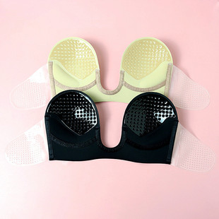 Deep U chest stickers cross-border hot picking one-piece side wing breast collection invisible push up bra solid color strapless bra batch