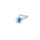 L-bar heart-shaped lake blue zirconium nose nail