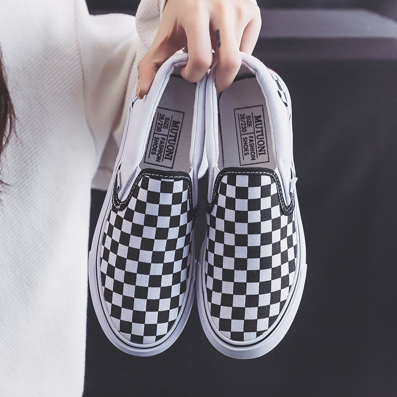 Women's Korean-style low-top canvas shoes 2024 spring versatile casual shoes slip-on slip-on shoes student cloth shoes