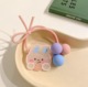 4# pink rabbit hair ring