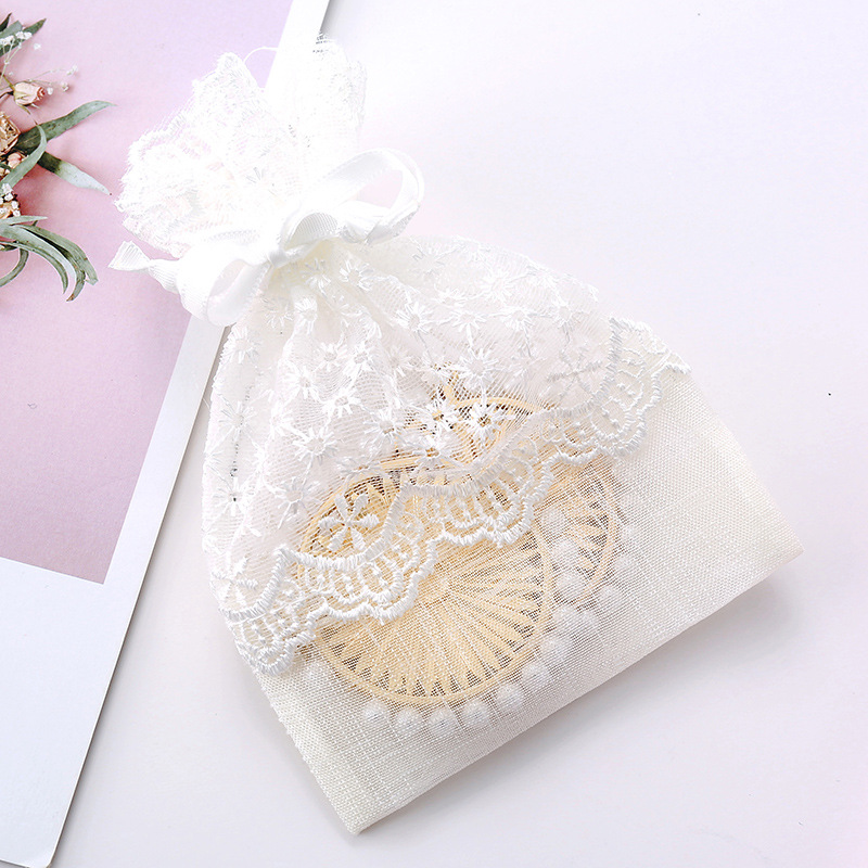 New Arrival Bag Embroidered White Star Lace Bag Factory Spot Jewelry Packaging Gift Bag Lace Storage Bag