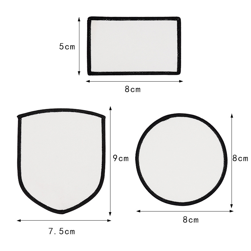 Wholesale adhesive digital printing cloth blank patch white hot ironing embroidery sticker diy patch thermal transfer printing embroidery patch