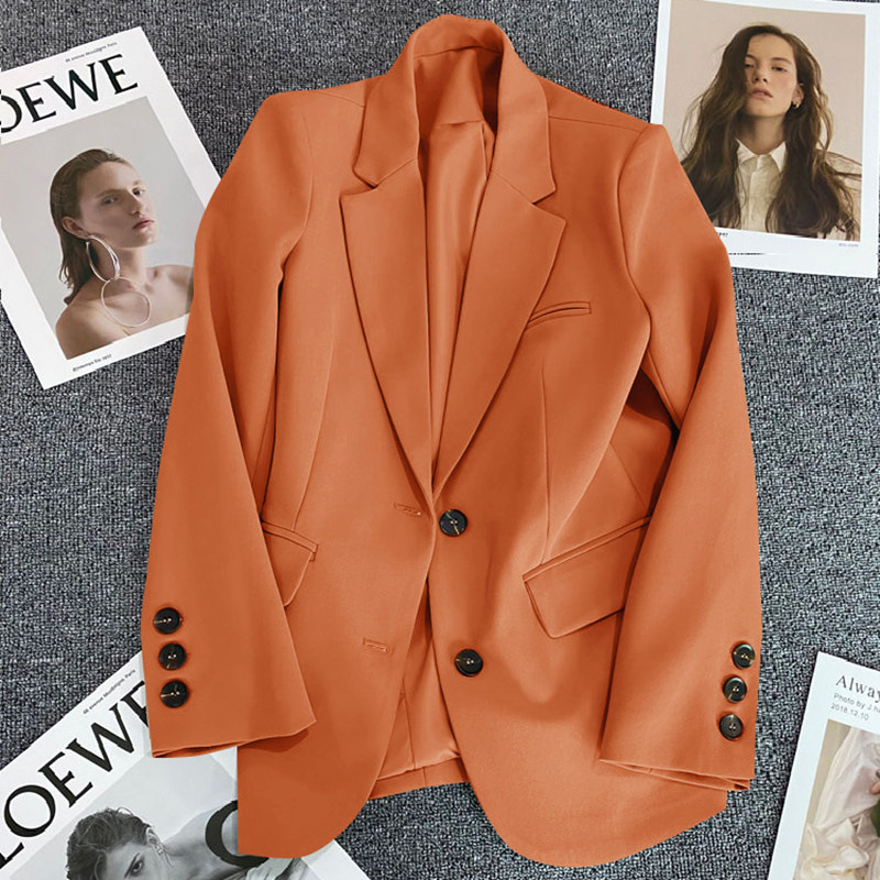 Brown Suit Jacket Women's Korean-style Loose Straight Elegant Slim 2023 Spring and Autumn New Small Suit Top
