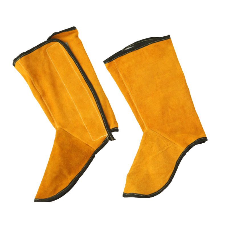 Heat Insulated Cowhide Foot Protector Labor Protection Lengthened Leg Protector Thickened Electric Welding Anti-spatter Cowhide Welder Foot Protector Protector to Prevent Power Damage