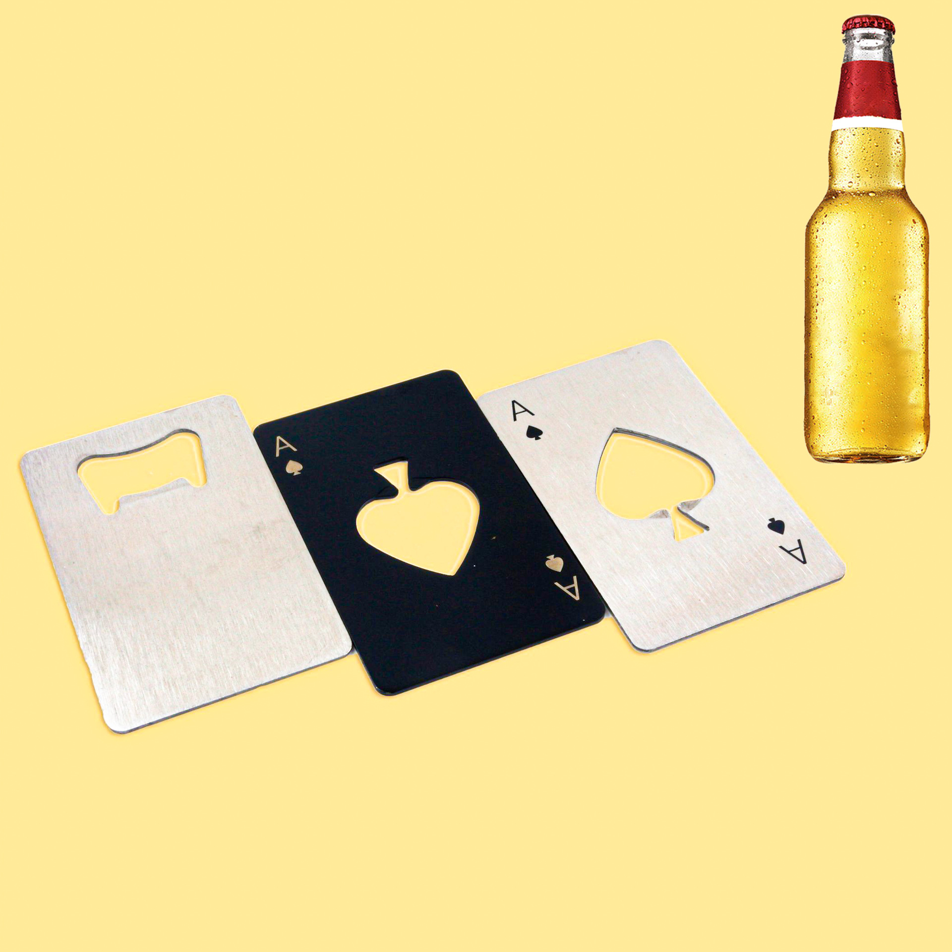 Spades a credit card type bottle opener creative playing card shape stainless steel household tools bottle opener beer opener