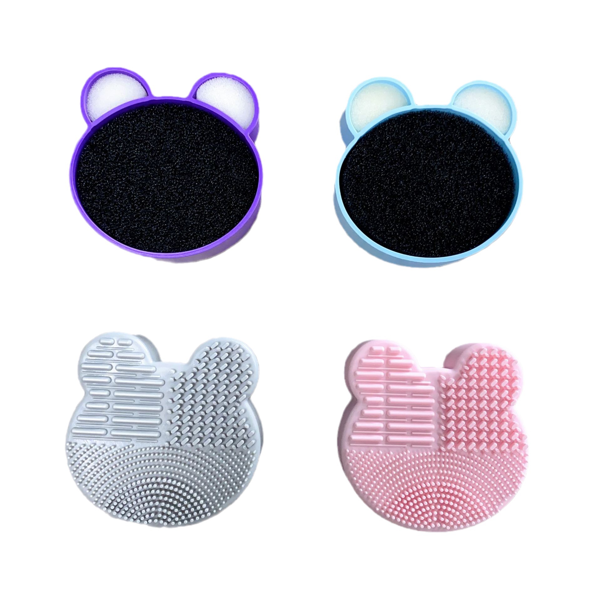 Makeup Brush cleaning box silicone Mickey sponge brush cleaner dry cleaning dual-use brush pad beauty cleaning tools