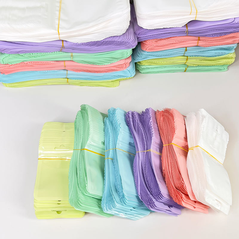 Self-sealing bag Macaron color packaging bag holographic bag thickened color jewelry Yin and Yang bone bag card sleeve goo plate sealed bag
