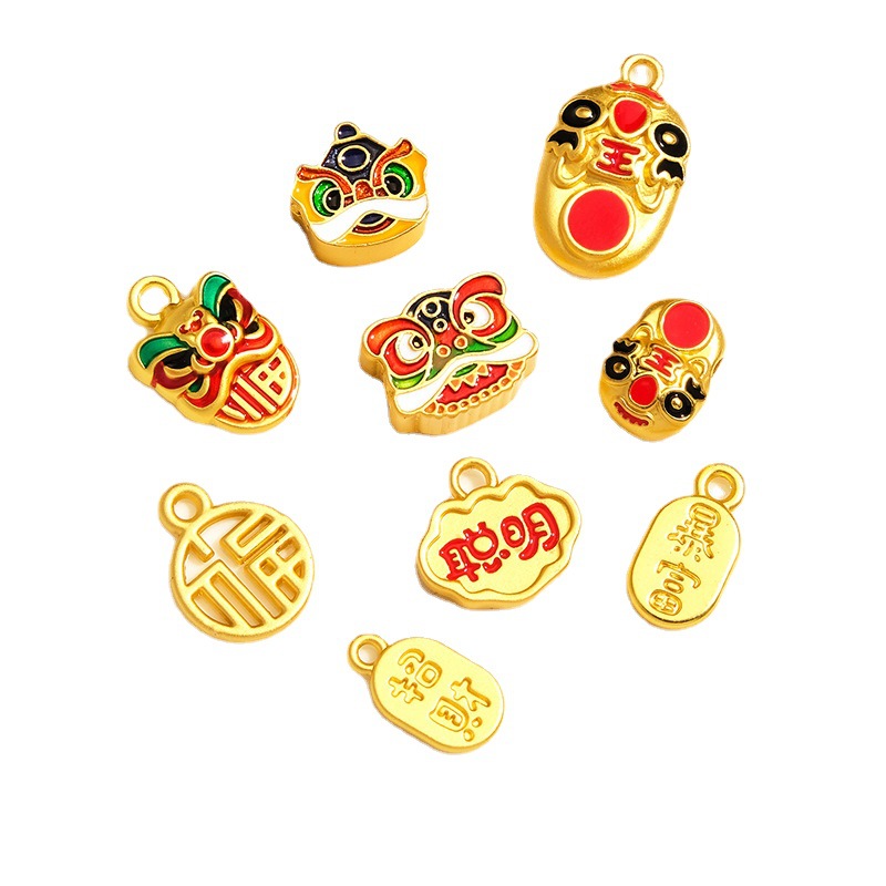Explosive Shajin Ancient Fa Gold diy Lion Dance Bag Pixiu Lucky Cloud Lantern Yuanbao Jewelry Accessories