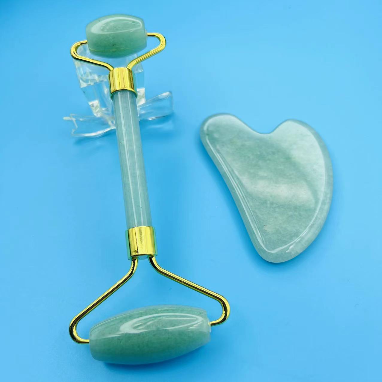 SOURCE manufacturer jade roller massager powder Crystal roller Jade beauty container jade roller thumb suit