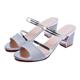 Fish Mouth Sandals Women's Chunky Heel High Heel 2023 Summer New Korean Style Women's Shoes Fashion Rhinestone Women's Sandals