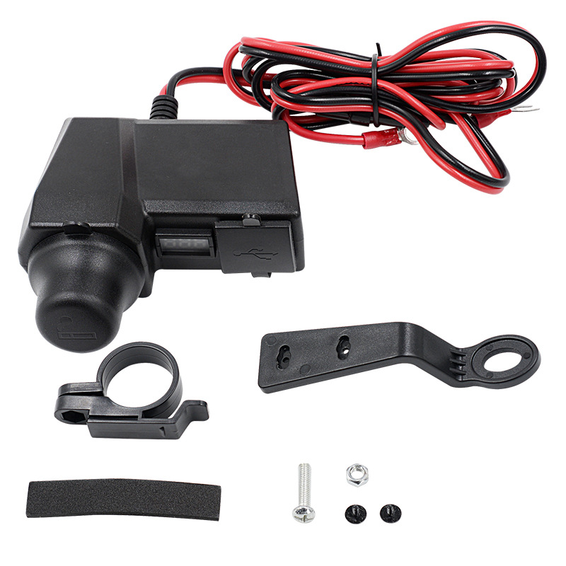 Motorcycle mobile phone charger 3.4A dual usb with cigarette lighter 10-24V with voltage display meter modification accessories