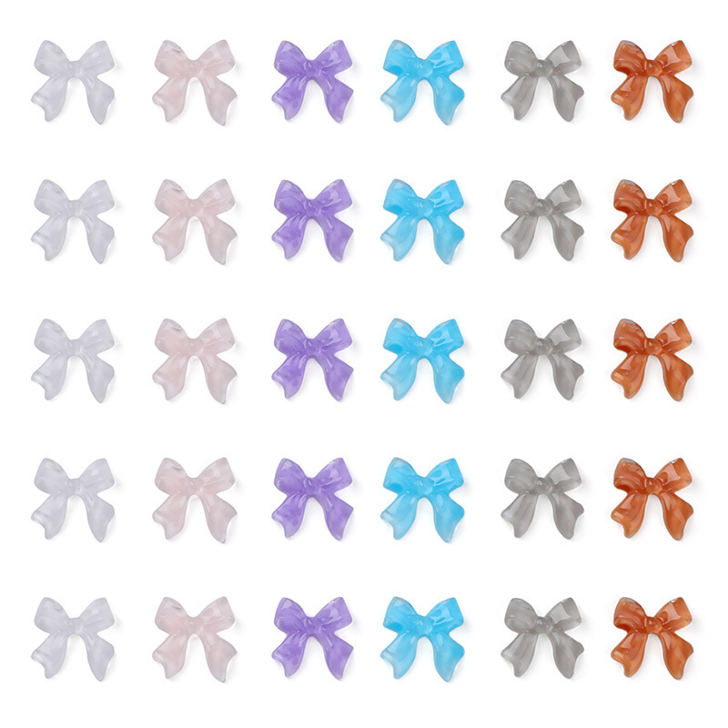 Korean Ice Bow Nail Art Jewelry Fairy Jelly Nail Accessories Resin Nail Art Decoration Accessories Wholesale