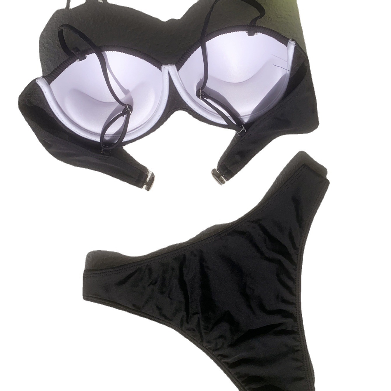 2023 solid color sexy push up bikini split swimsuit Amazon cross-border hot bikini women's swimsuit