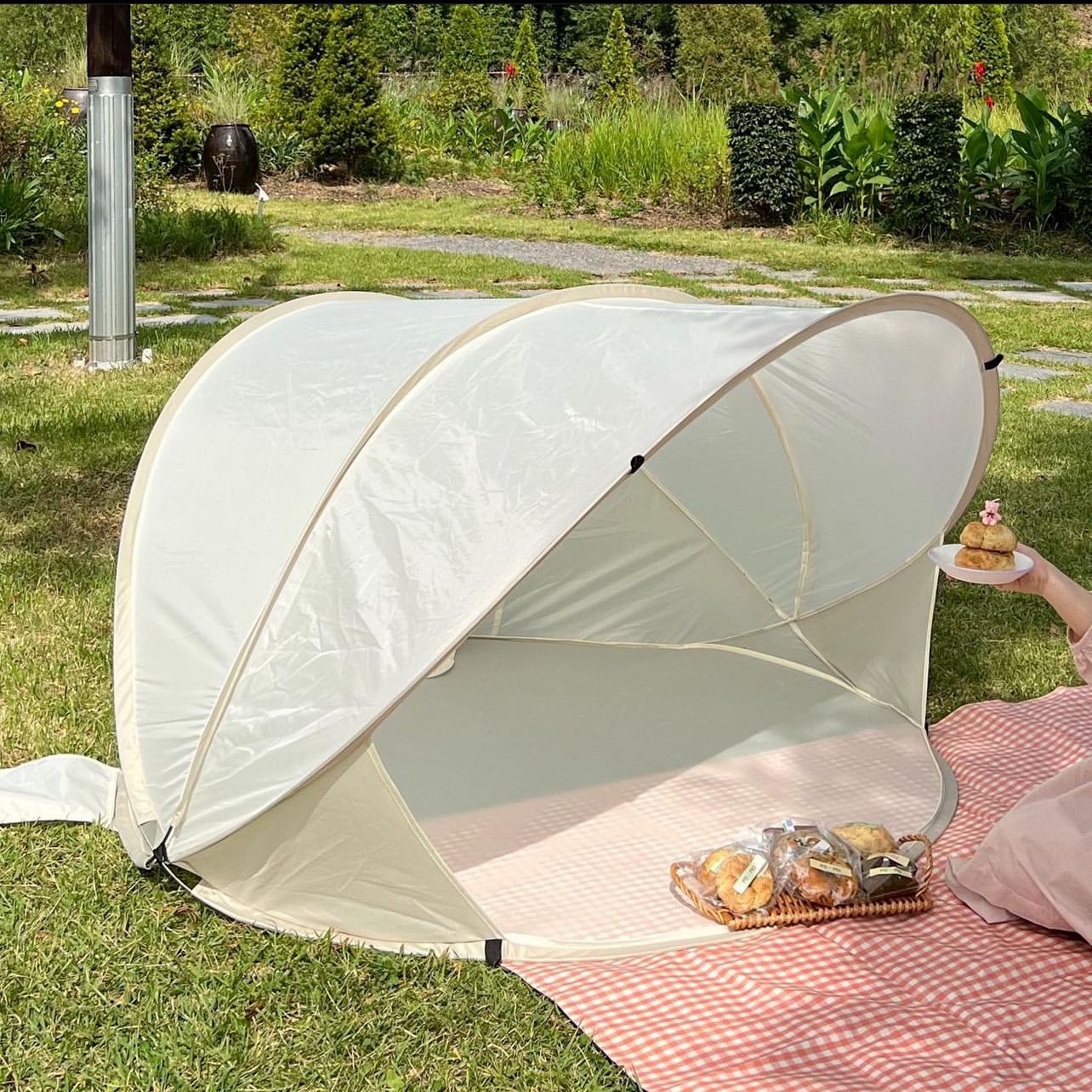 South Korea ins Children's Outdoor Tent Sunscreen One Button Storage Game House Toy Camping Portable Tent with Window