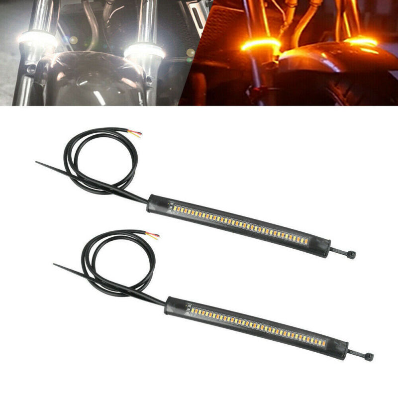 クロスボーダー供給オートバイ改造前免震ライトバーLEDターンアラームストリーム光2色走行灯ナンバープレートライト|undefined