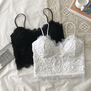 Summer 2021 New French Style Small Camisole Vest Wrapping Chest Outer Wearing Inner Eyelash Internet Celebratory Underwear Brain Rope Base Shirt
