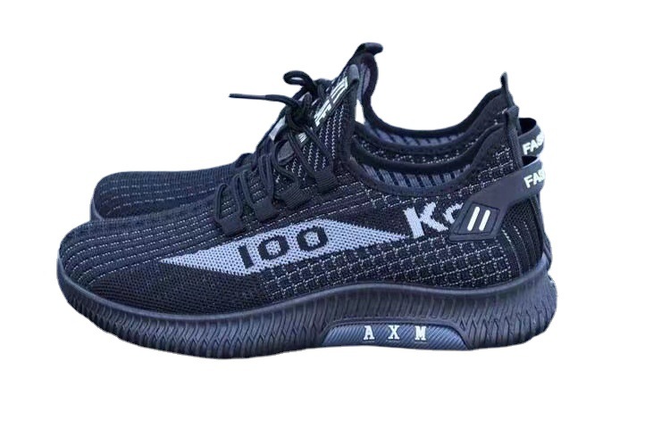 Spring and Summer New Men's Slip-on Mesh Fly-woven Casual Sneakers Men's All-match Breathable Soft Bottom Lazy Running Shoes