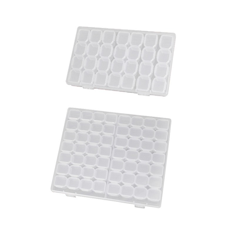 Nail jewelry storage box detachable 56 plastic transparent PP box jewelry small parts finishing desktop storage box