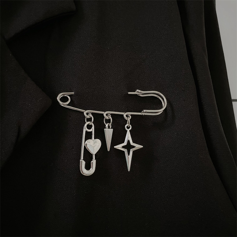 Cross-border chest ornaments gothic punk style vintage cross planet love universe lightning brooch diy shoes bag hat pants