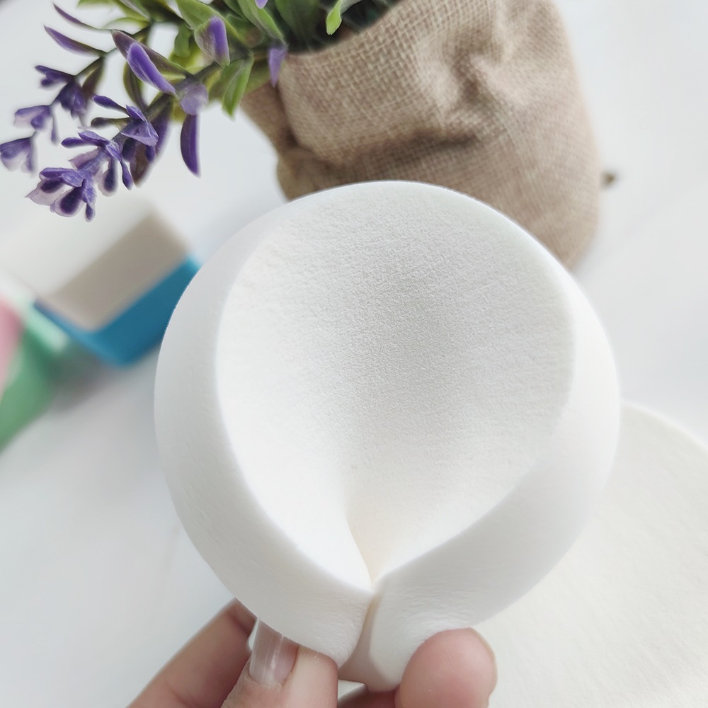 Big White Puff Skin Color Latex Small Round Puff Studio Makeup Dry and Wet Dual Use Puff Round Cake Puff