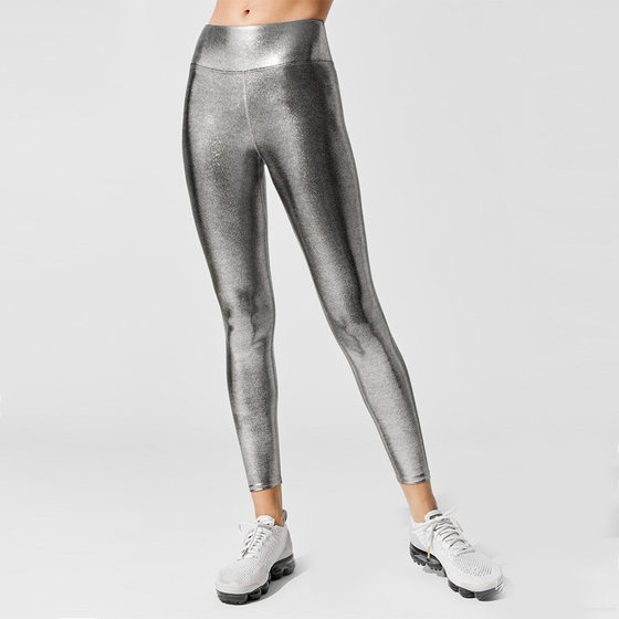 New bronzing yoga pants high waist slim pencil pants sports fitness leggings cropped breathable casual pants wholesale