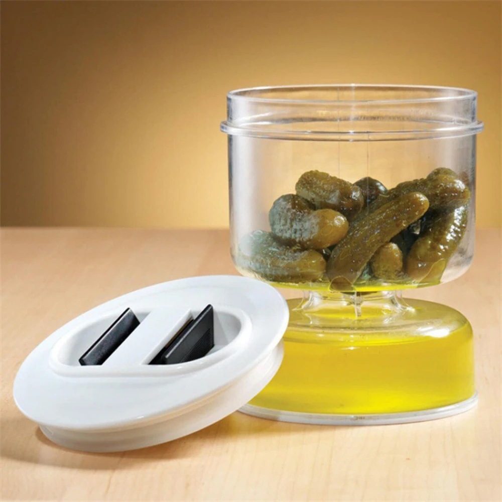 Kitchen wet and dry separation Pickle Jar Pickle Jar wet and dry dispenser hourglass Jar plastic sealed Jar
