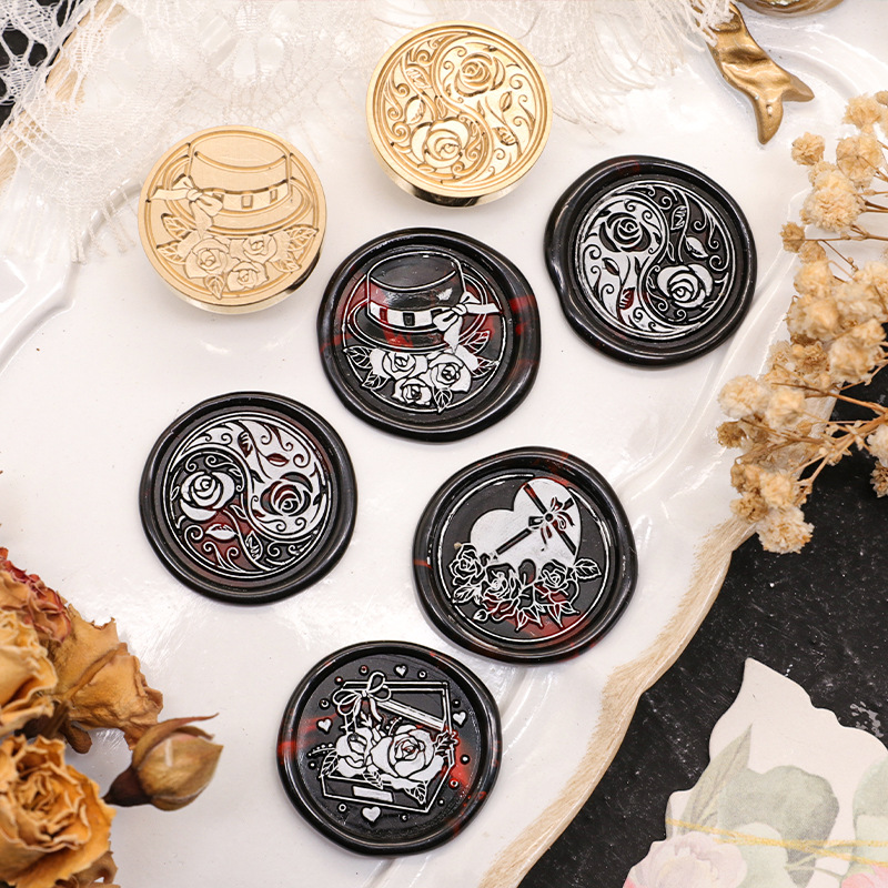 Fire paint seal copper head ready-made pattern fire paint seal head carving European letters plant wax manufacturers wholesale