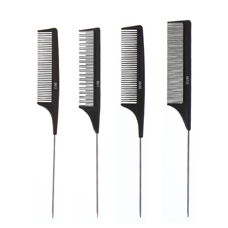 Hair Cutting Tony Cap Pointed Tail Comb Plastic Comb Steel Needle Styling Hair Comb Highlight Dye Hair Comb Hair Salon Hair Tools