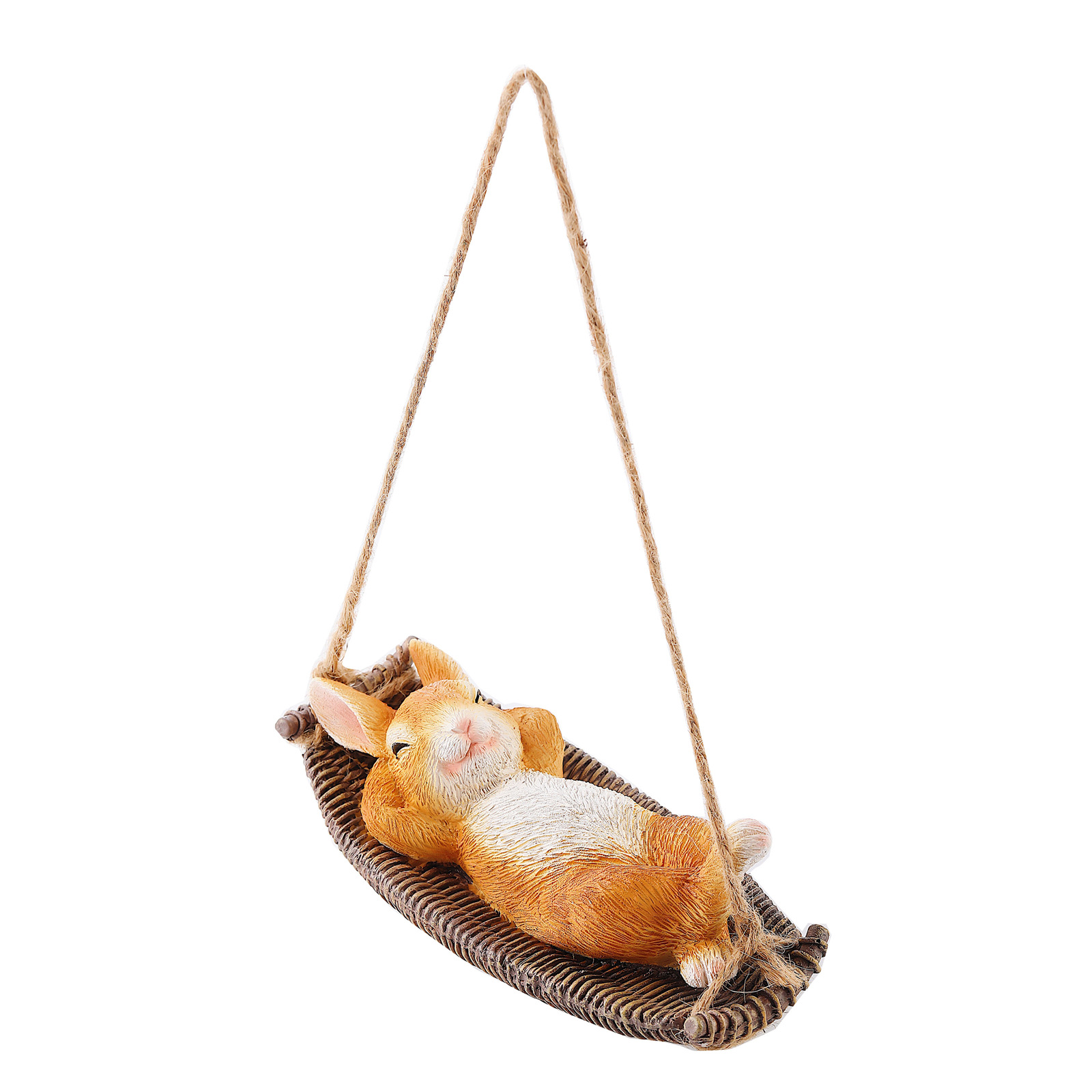 Cross Border Swing Sleeping Rabbit Pendant Cute Animal Garden Statue Outdoor Patio Decoration Easter Gift
