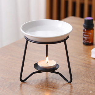 Black Creative New Aromatherapy Furnace Essential Oil Lamp Incense Wax Furnace Household Candle Lamp Furnace Amazon Cross-border Spot