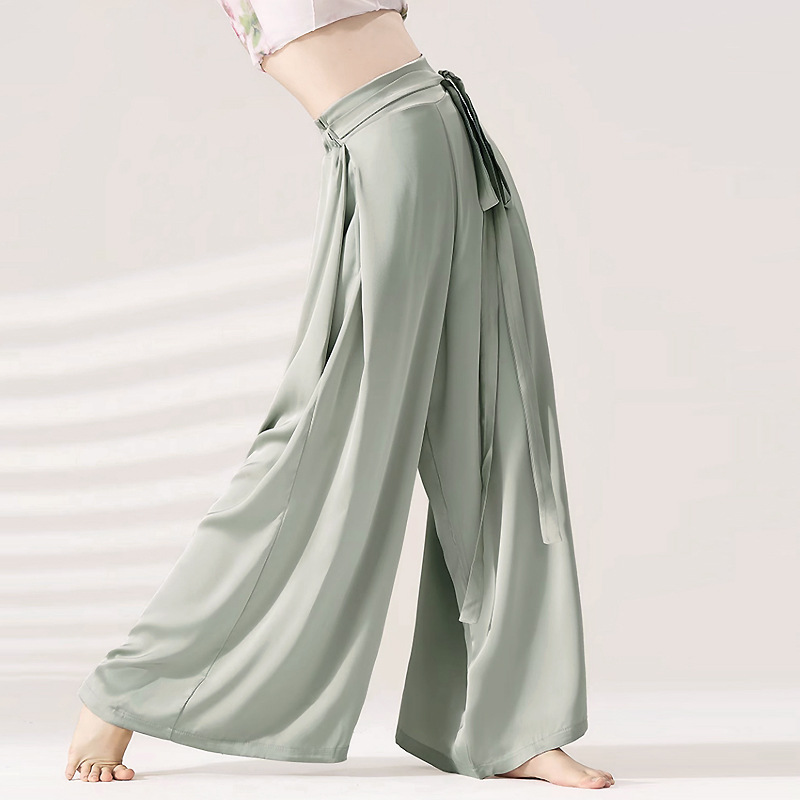 Classical dance practice clothes female adult Chinese style jazz dance straight long pants modern dance ribbon body clothing