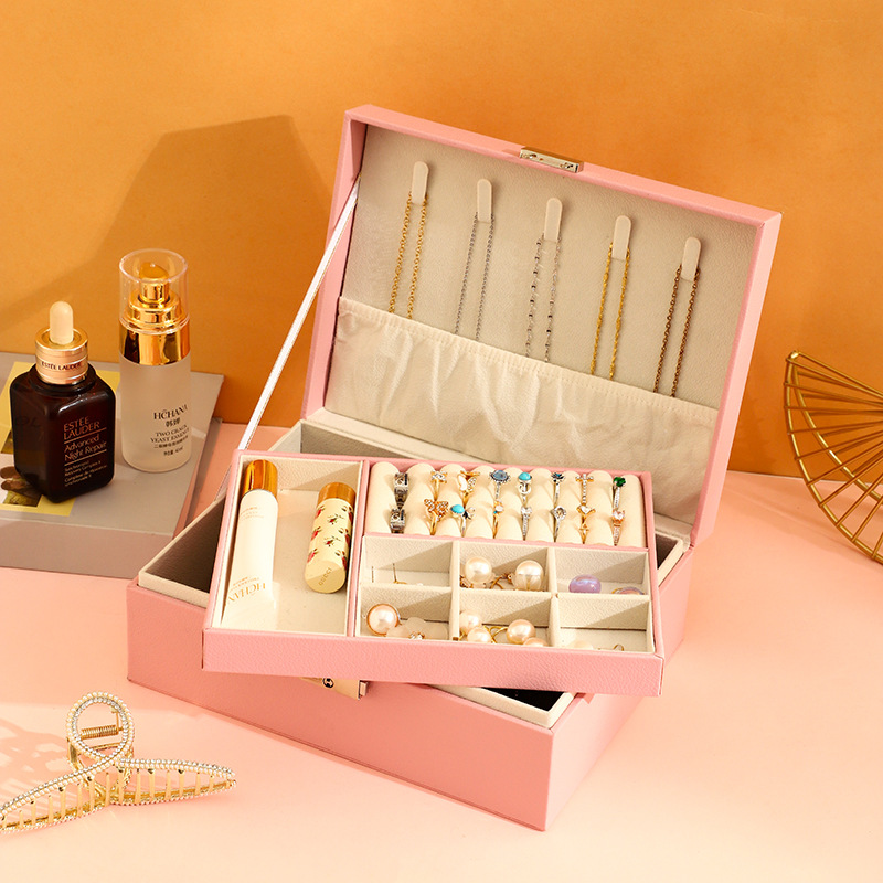 Large Capacity Wooden Watch Jewelry Storage Box Selected Hair Card Brooch 6 9 PU Leather Jewelry Packaging Box Gift Box