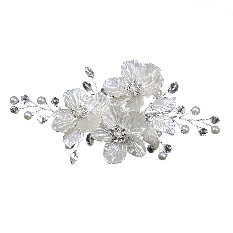 Petal Handmade Dress Women's Side Clip Jewelry Pearl Head Flower Hair Headwear Wedding Accessories Hairpin