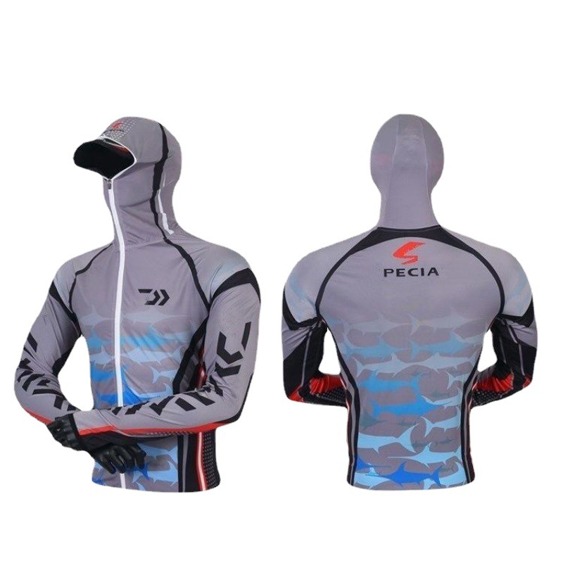 Outdoor Clothes New Outdoor Fishing Clothes Ice Silk Breathable Summer Long Sleeve Hooded Fishing Climbing Pants Men's Suit