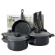Foreign trade black ten three-piece set