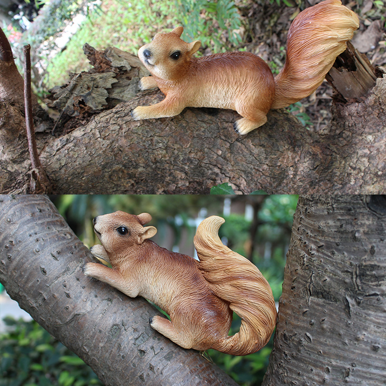 New Amazon Hot Sale Spot Simulation Squirrel Creative Resin Pendant Micro Landscape Garden Garden Decorations
