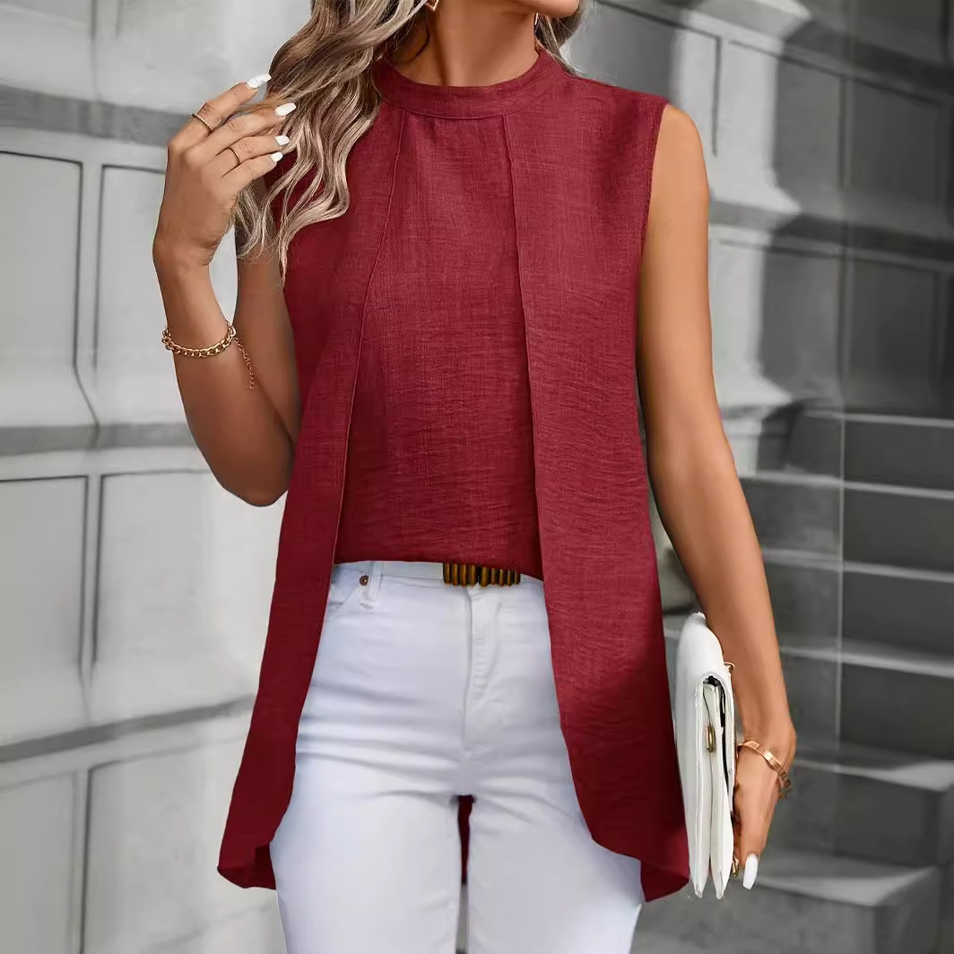 Hot-selling drape shirt shirt women's irregular shirt neat size neat color