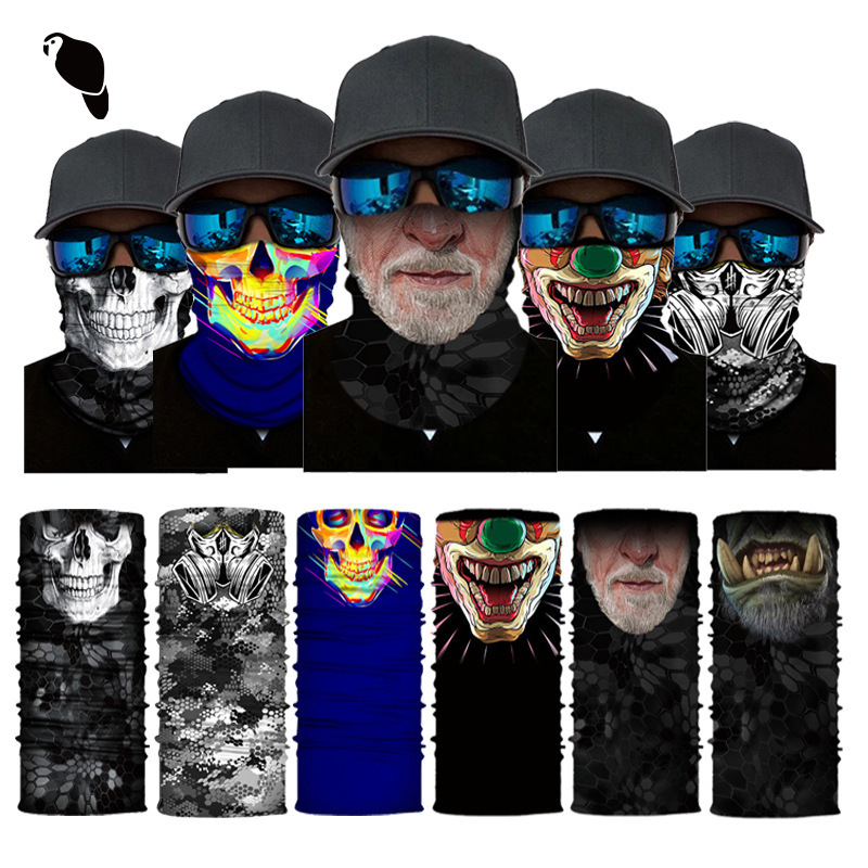 Hoon Hui Skull Half Face Series Волшебный капюшон Бесшовная Amazon Защитная теплая Шея Маска для наружного оборудования
