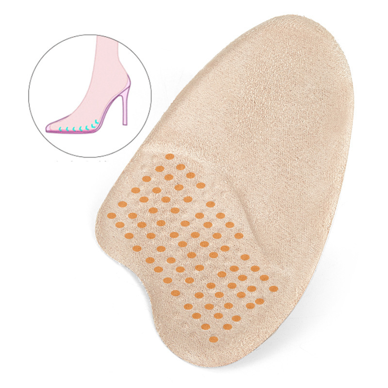 New toe front palm pad thickened shrink size high heel shoes non-slip shock absorption massage silicone front sole PU half pad insole