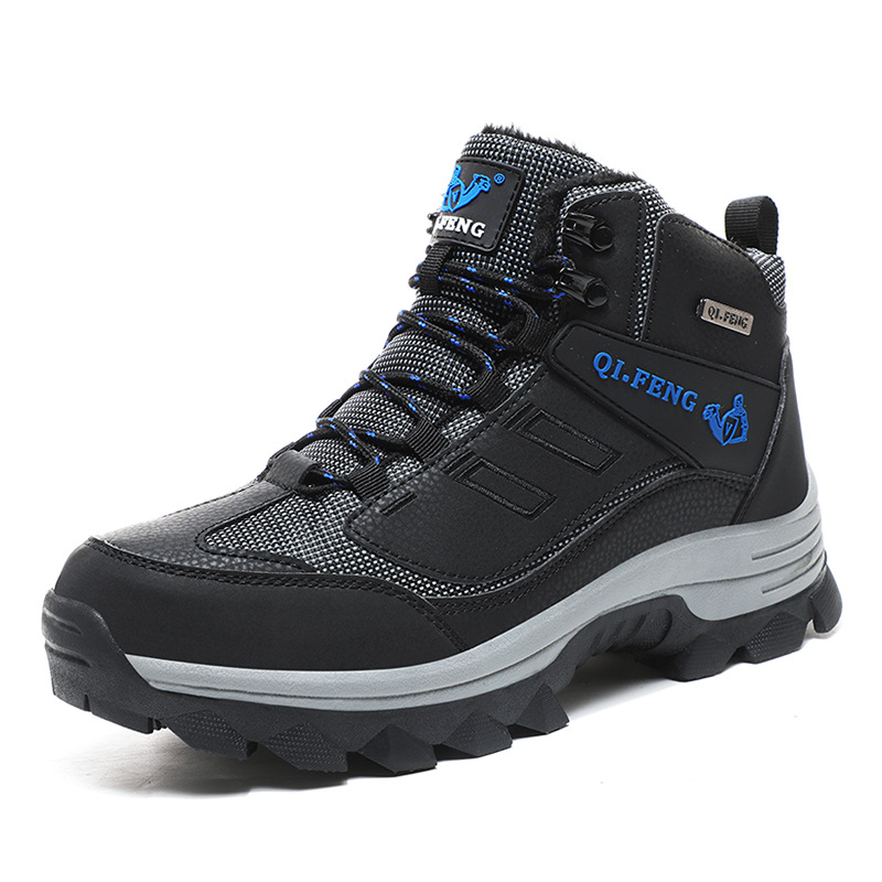 Cross-border plus size autumn and winter men's outdoor mountaineering sneaker work safety shoes thick bottom wear-resistant stain-resistant hiking shoes