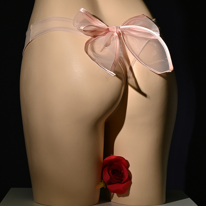 Spring New 2020 T pants ribbon bow bunny sexy transparent thin strap girl Japanese and Korean style Lolita OL