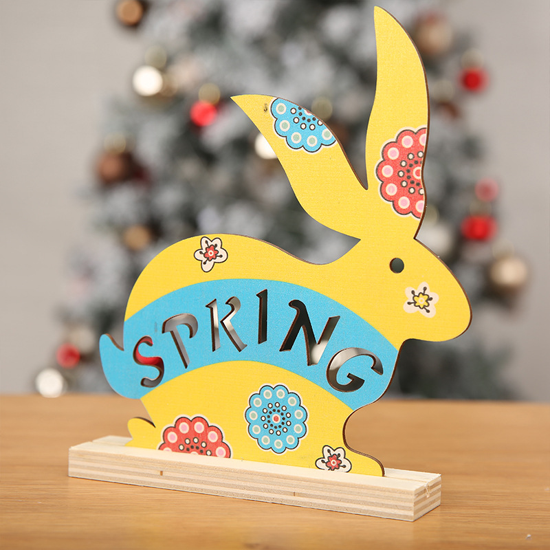 Easter Bunny Ornaments Living Room Home Wooden Products Creative Student Gift Simple DIY Wooden Crafts