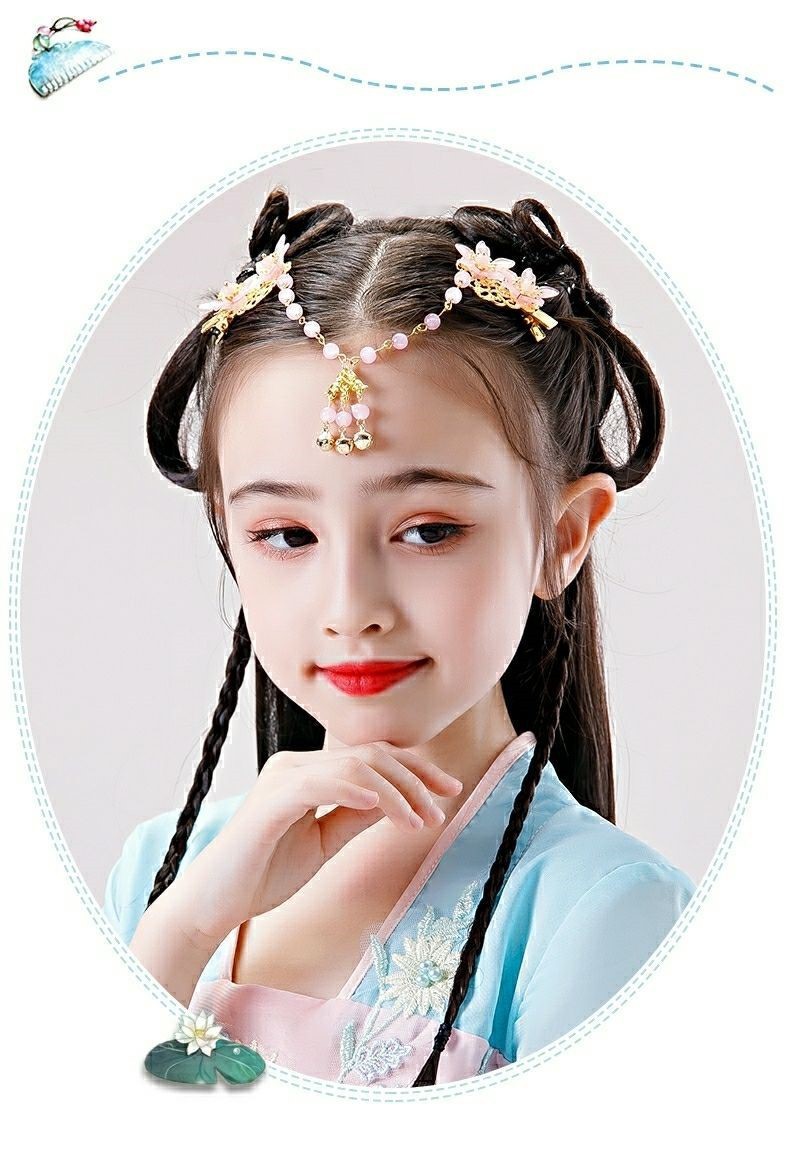 Conjunto de tocados de estilo chino para niños, horquilla Hanfu para niñas, horquilla de estilo antiguo, accesorios para el cabello con borlas de mariposa y hadas_voghion.com