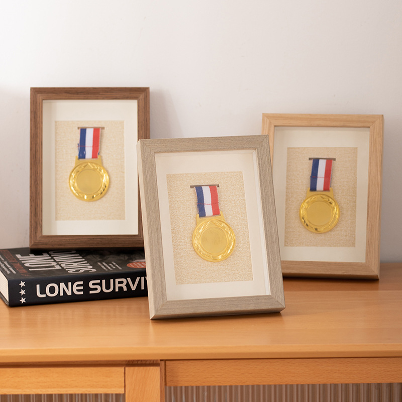 Wooden medal photo frame storage box marathon hanging decorative picture frame hollow keep Medal of Honor decoration wholesale