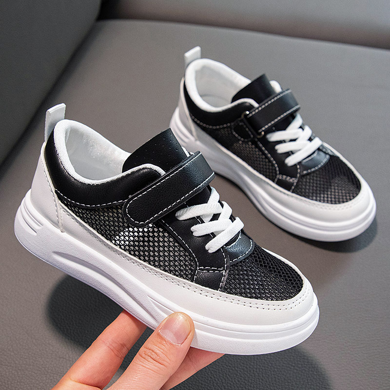 Children's White Shoes 2024 Spring and Summer New Single Mesh Breathable Boys' White Sneakers Girls' Casual Sneakers Trendy