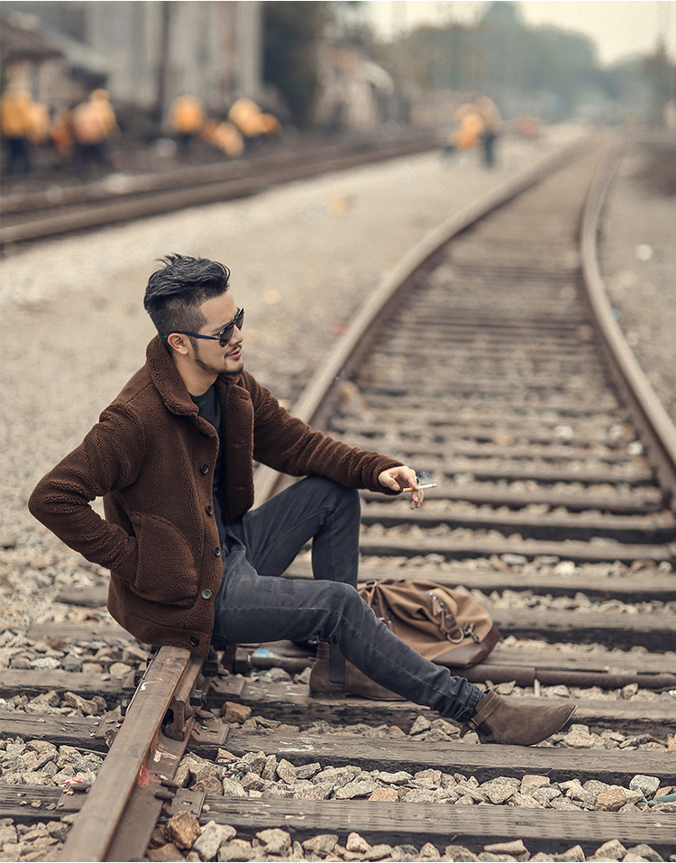 Spot wholesale autumn and winter Teddy Plush men's jacket eBay tit jacket Amazon wish Korean casual coat