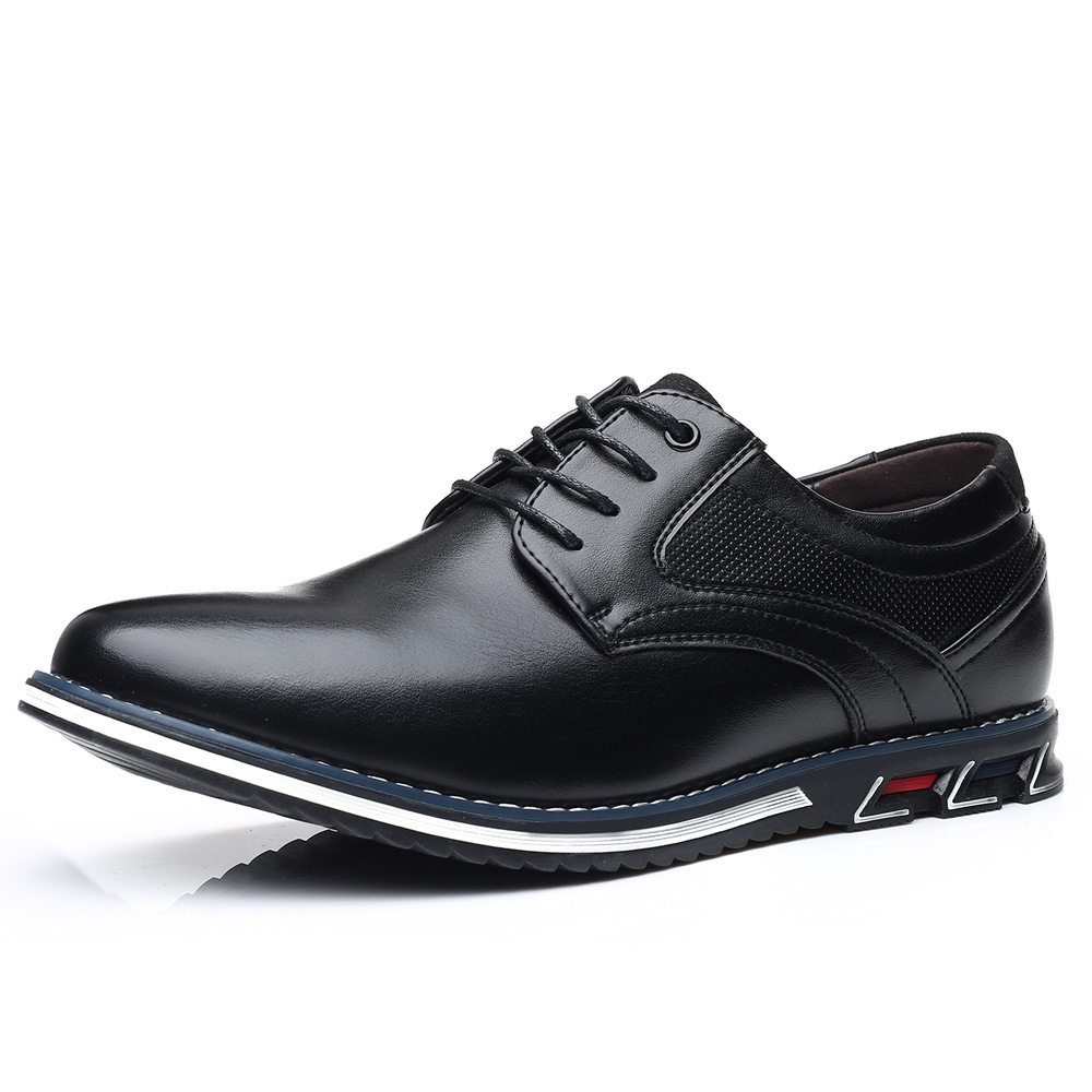2025 Men's Leather Shoes Soft Bottom Soft Leather Casual Shoes Autumn Black British Business Dress Work Fashion Men's Shoes